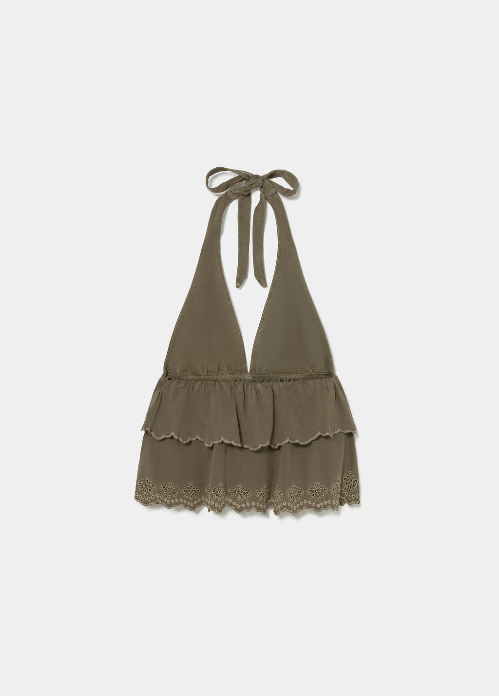 Halter top with ruffles