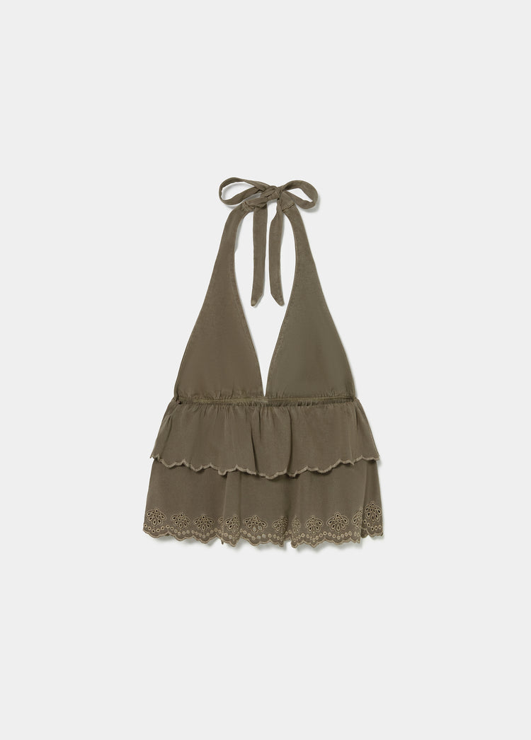 Top halter volantes