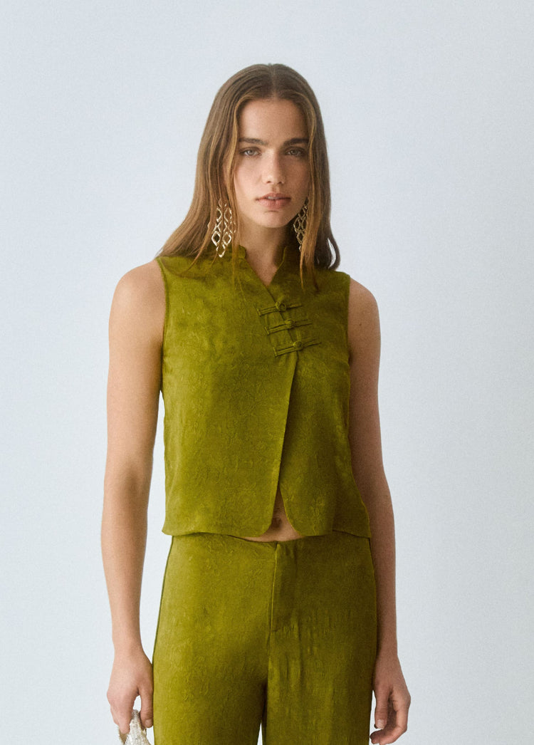 Top jacquard satinado