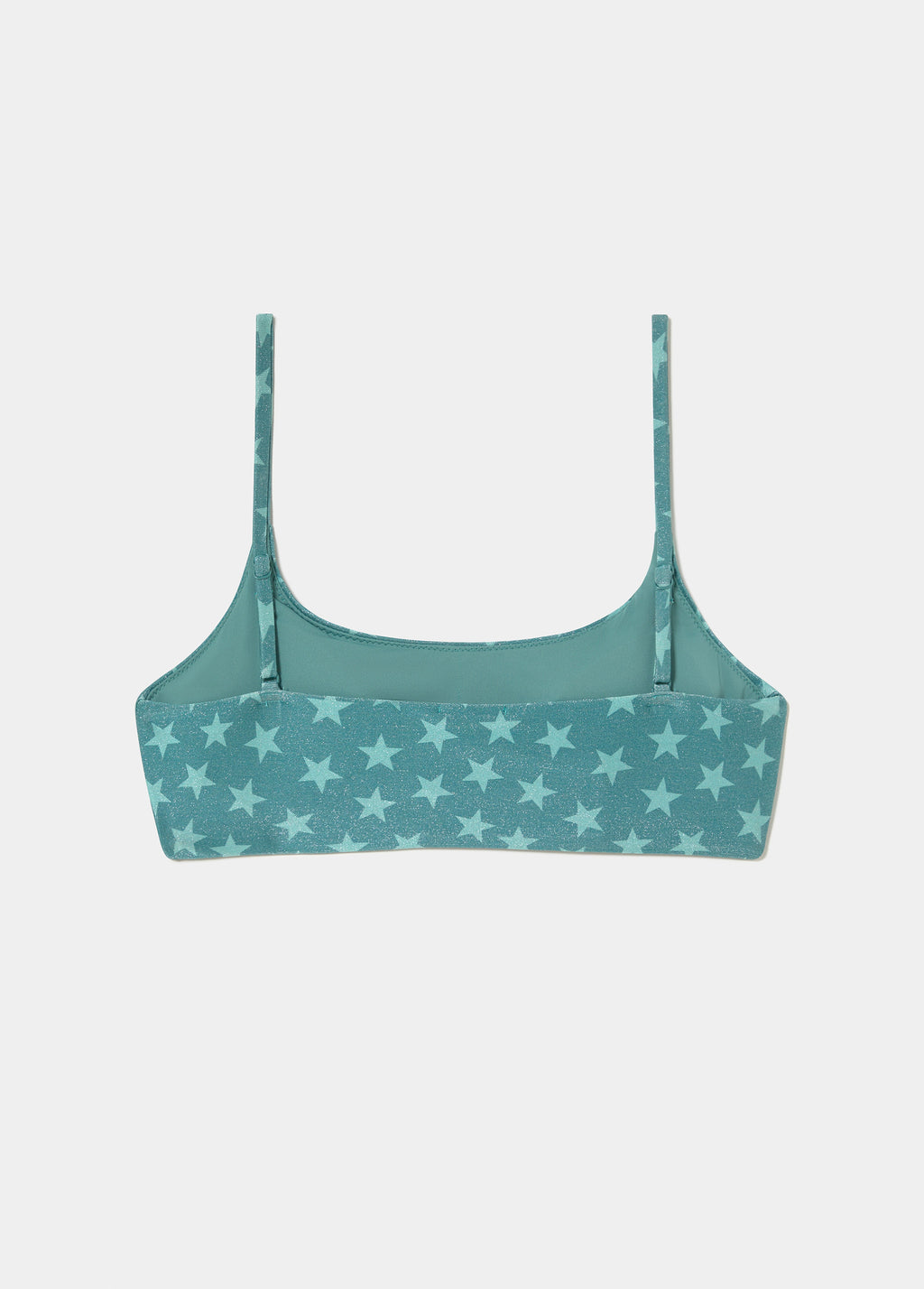 Bandeau strap top with metallic star thread