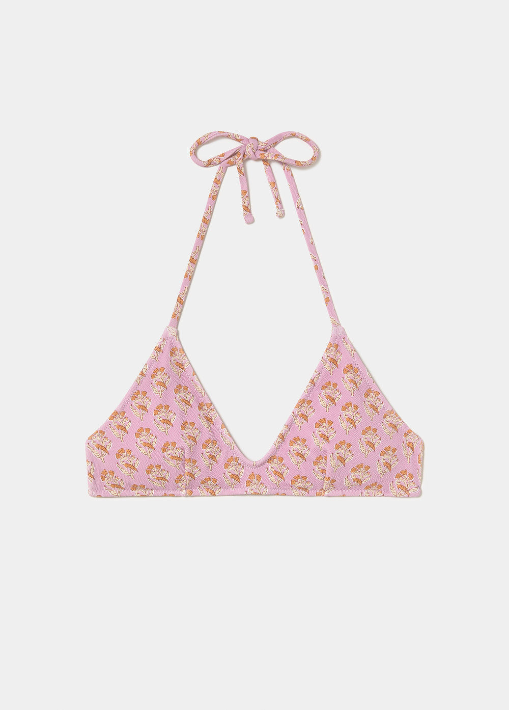 Top triangle imprimé fleur indienne