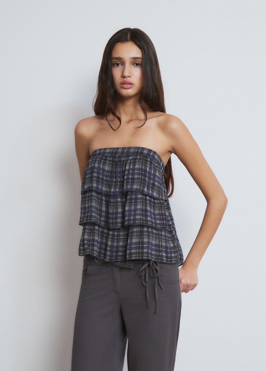 Top met volant en print