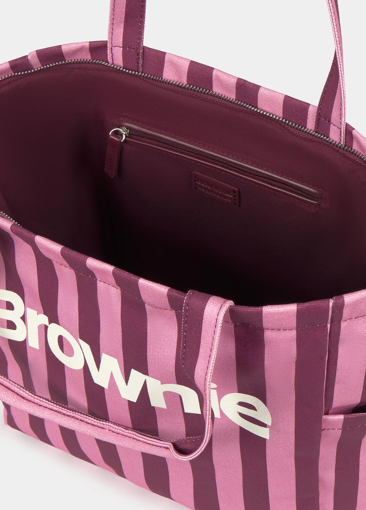 Tote bag canvas rayas