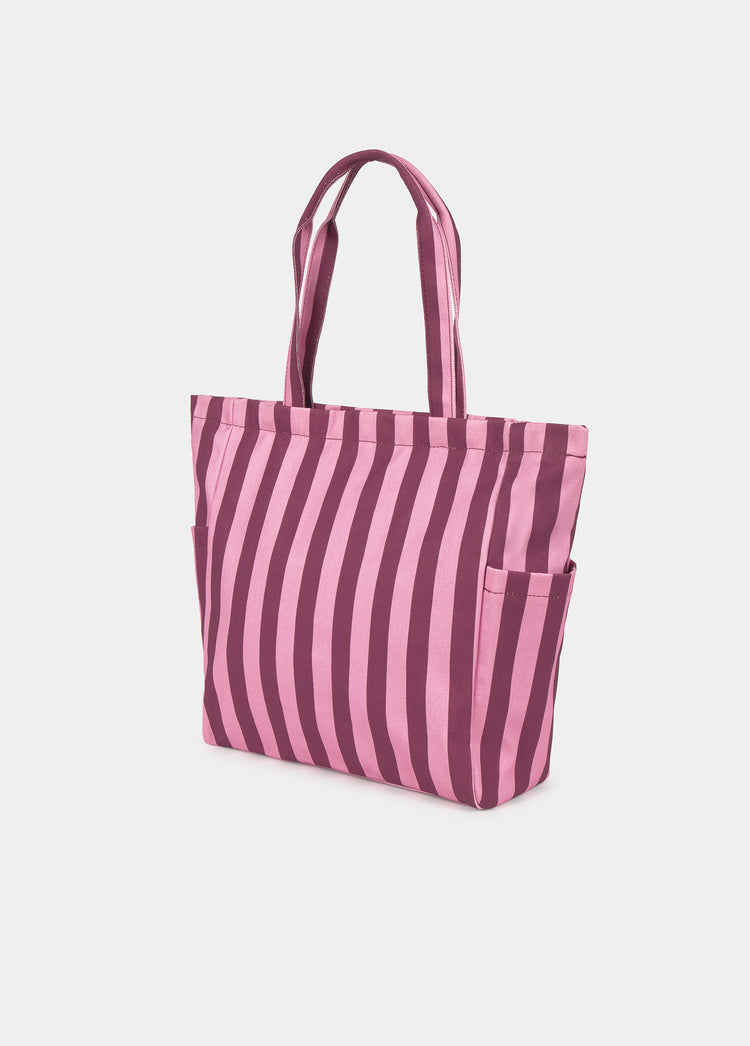 Tote bag canvas rayas
