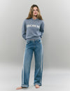 Straight jeans with side stripe