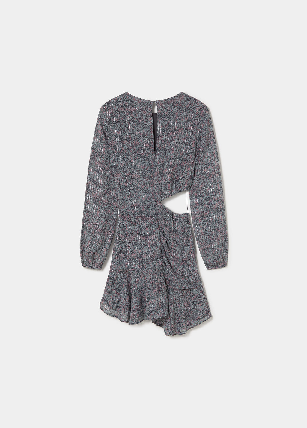 Cut-out lurex printed dress