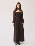 Langes Kleid mit Raffungen