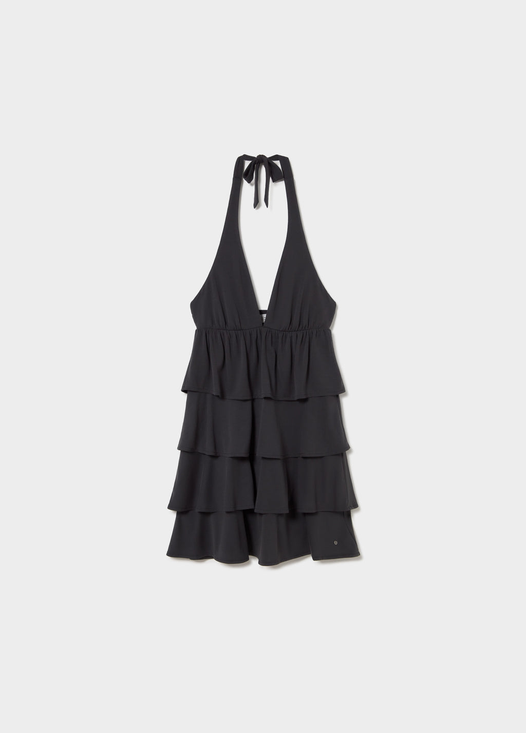 Robe dos nu à volants multiples
