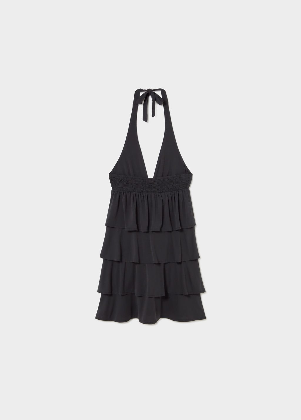 Robe dos nu à volants multiples