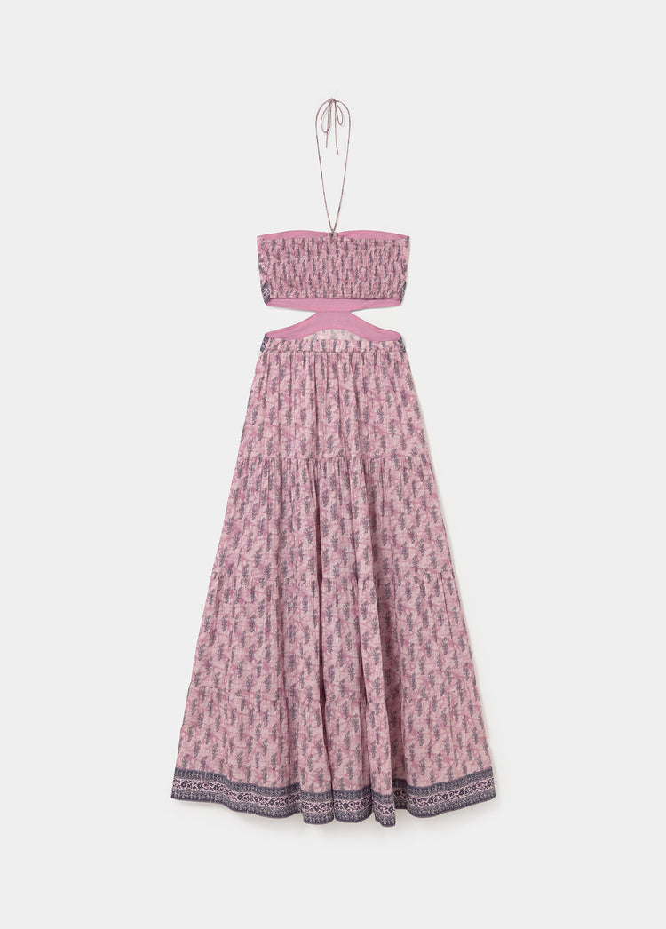 Vestido largo cut-out