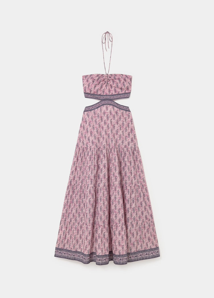 Vestido largo cut-out