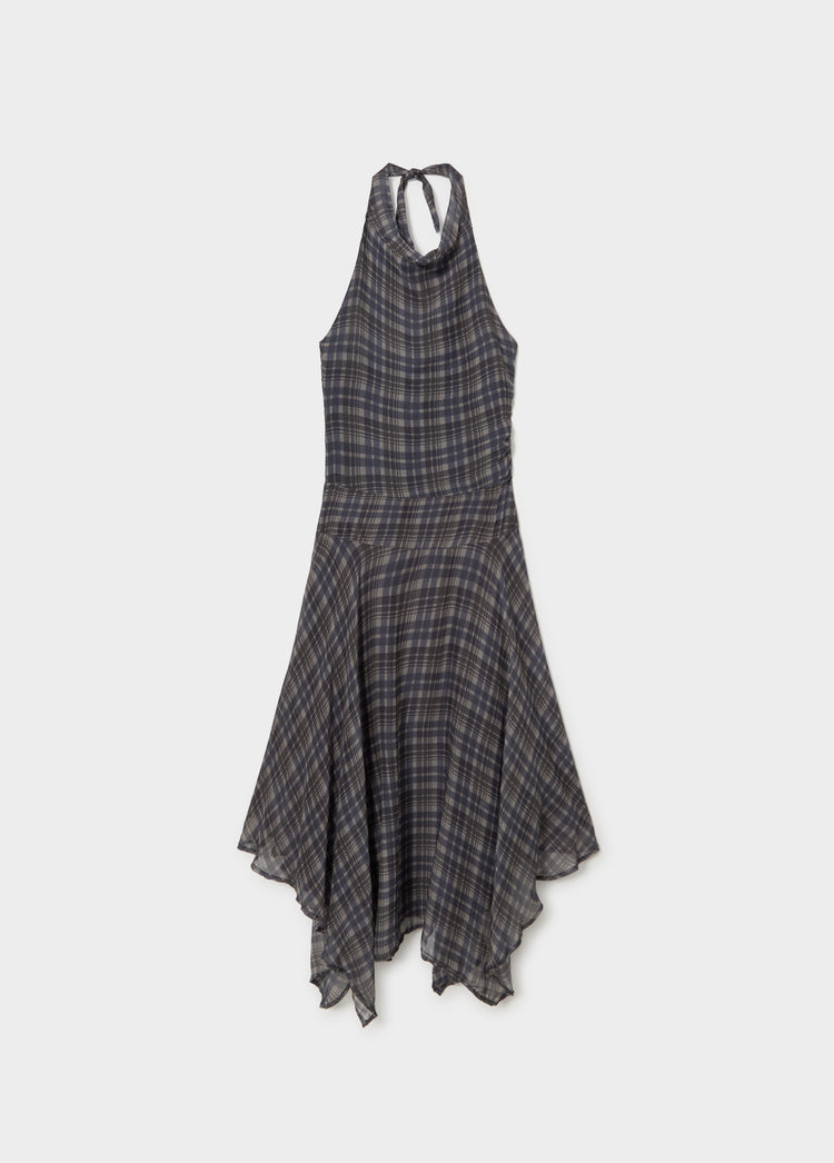 Long printed draped dress