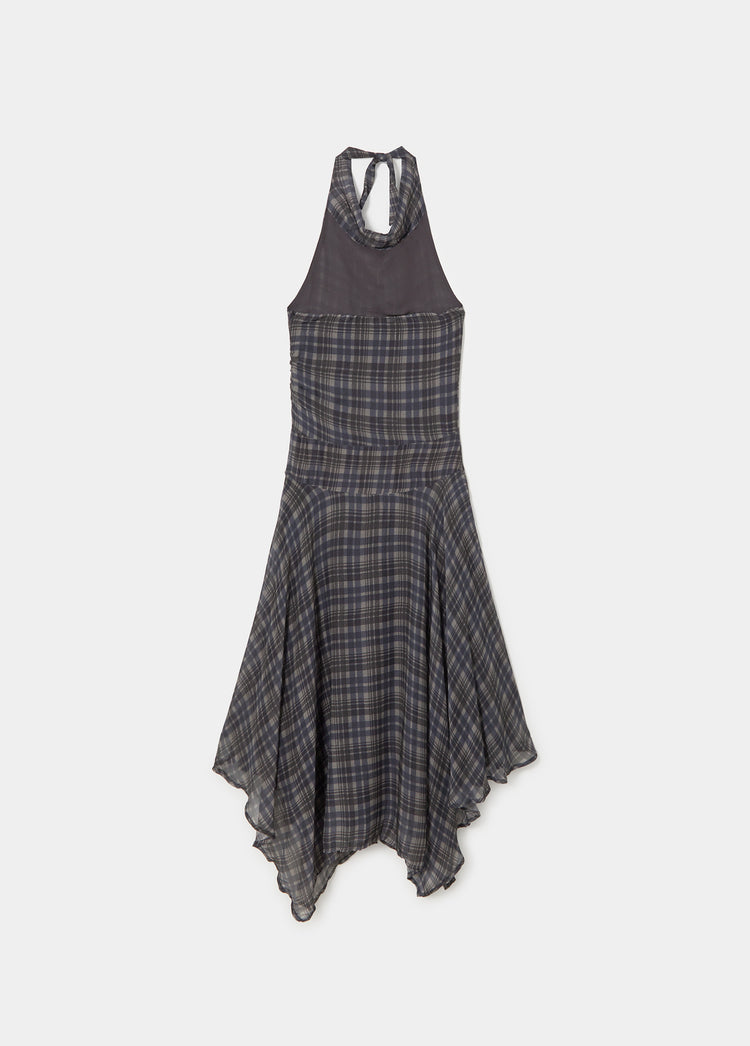 Long printed draped dress