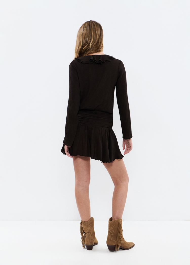 Draped ruffle dress