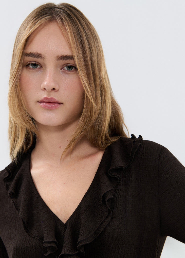 Draped ruffle dress