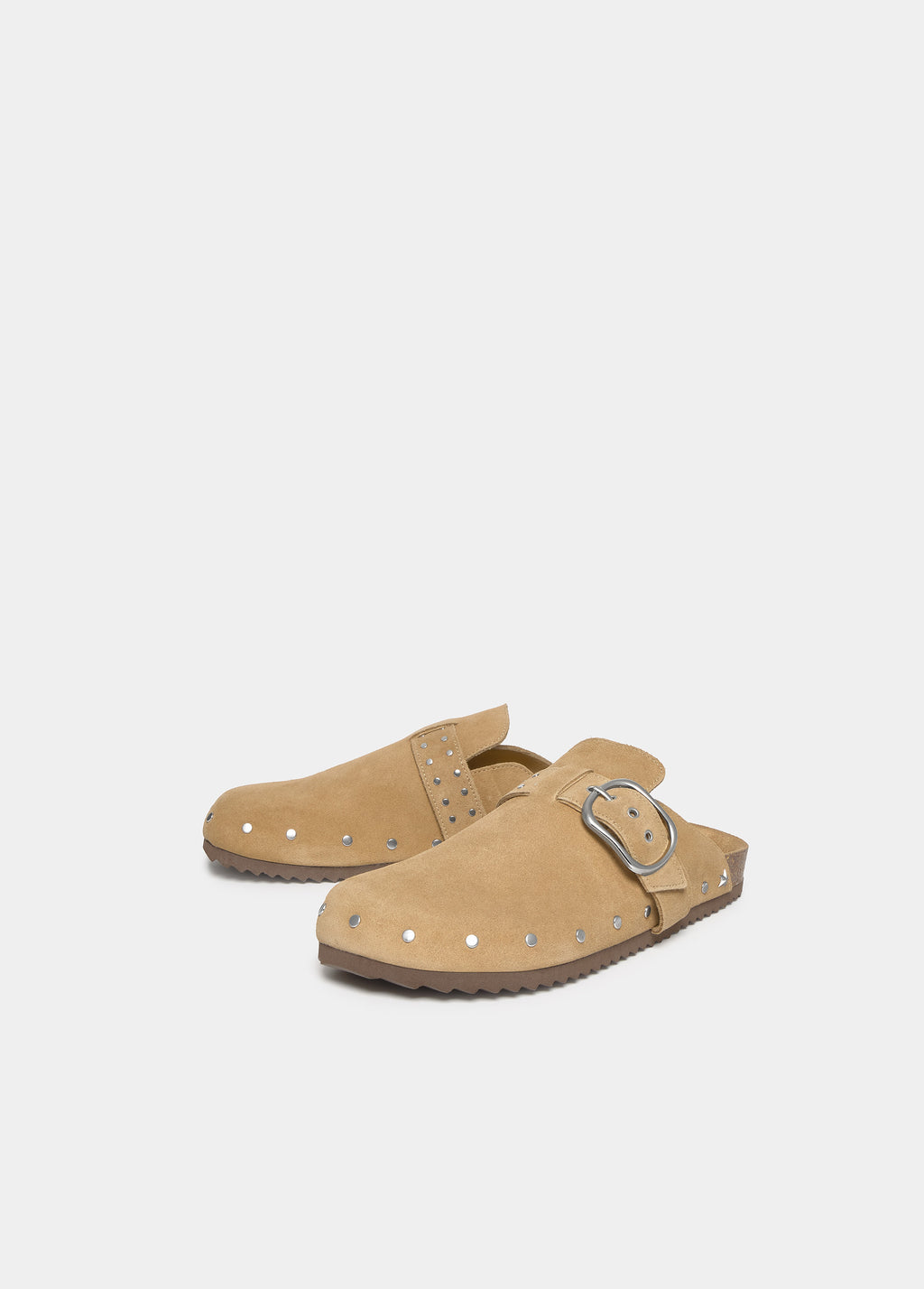 Ergonomic suede clog