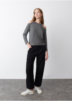 T-SHIRT STREIFEN OFFSHOULDER
