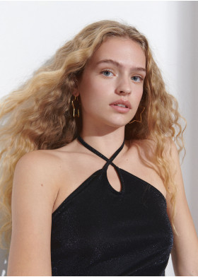 NECKHOLDER-KLEID ÜBERKREUZT