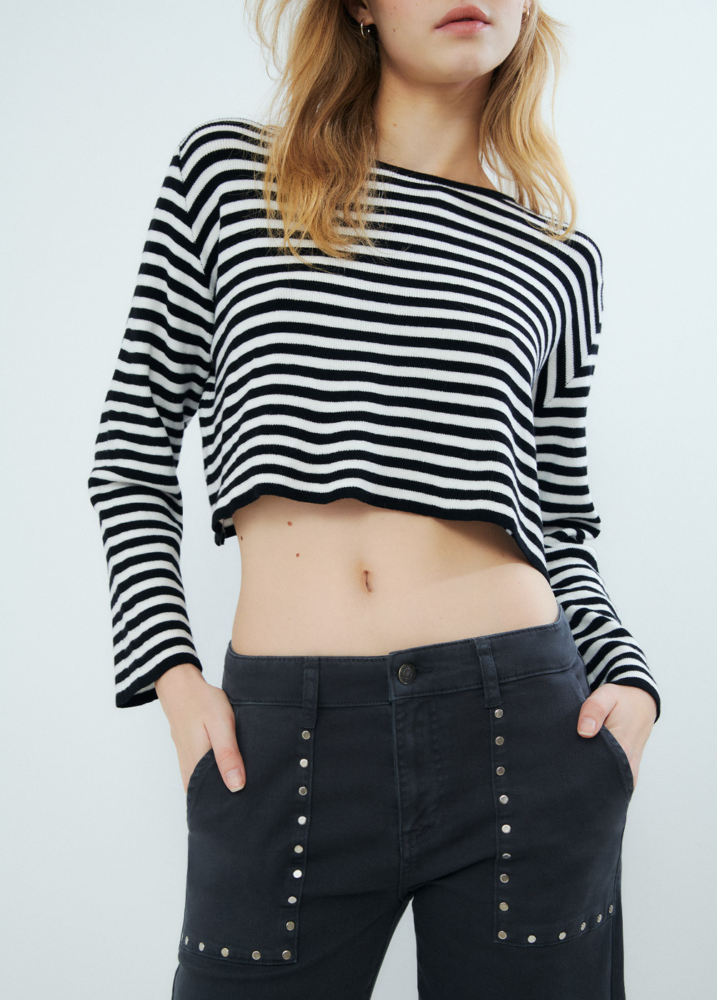 PULLOVER GESTREIFT CROPPED