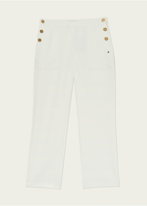 Low long-line culottes with button detail