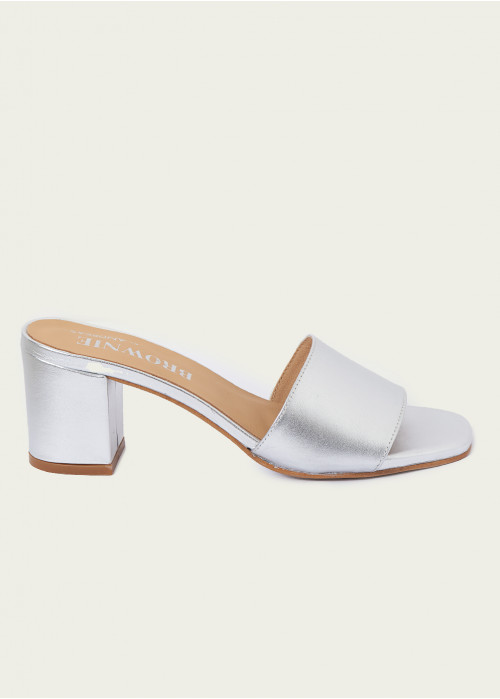 Slider sandals with chunky heel