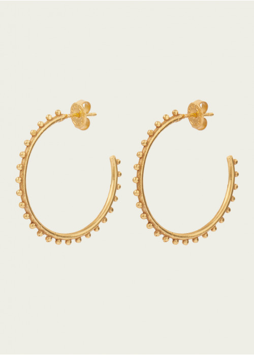 Med hooped earrings with bead details