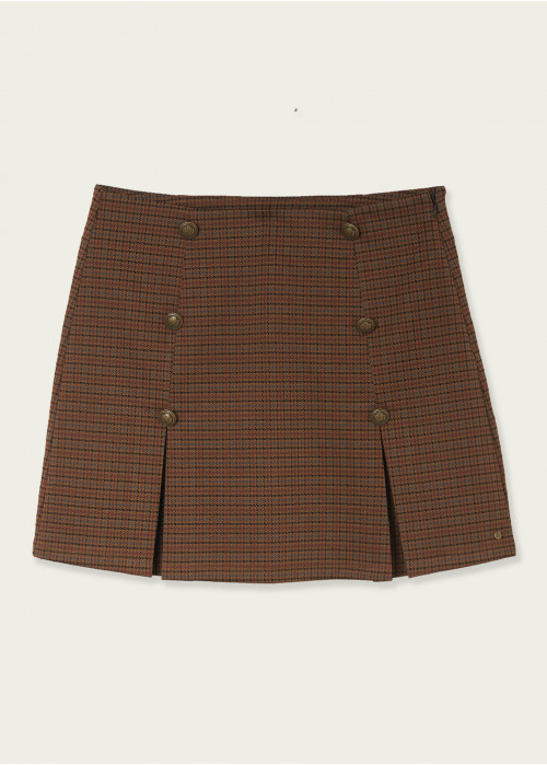 Campus houndstooth board effect skirt