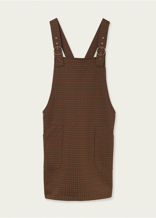 Houndstooth liverpool pinafore skirt