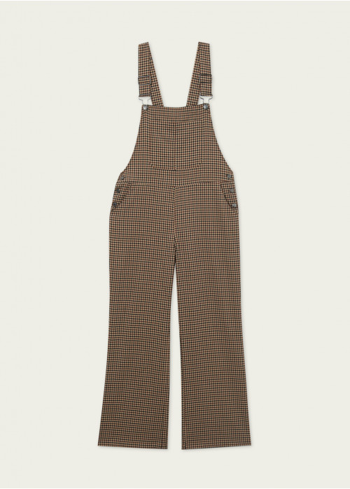 Cangoo checked cropped dungarees