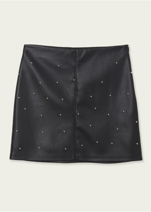 Sindra studded faux leather skirt