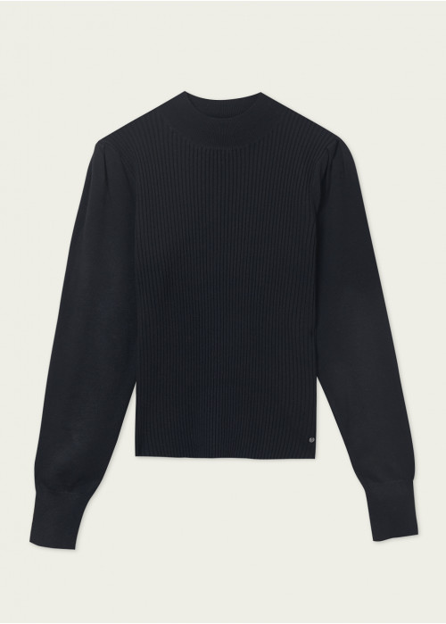 Gather puff-sleeve jumper