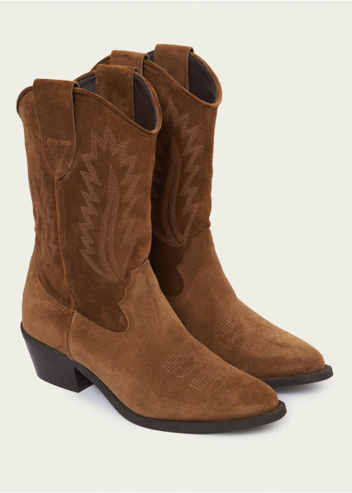 Suede cowboy boots