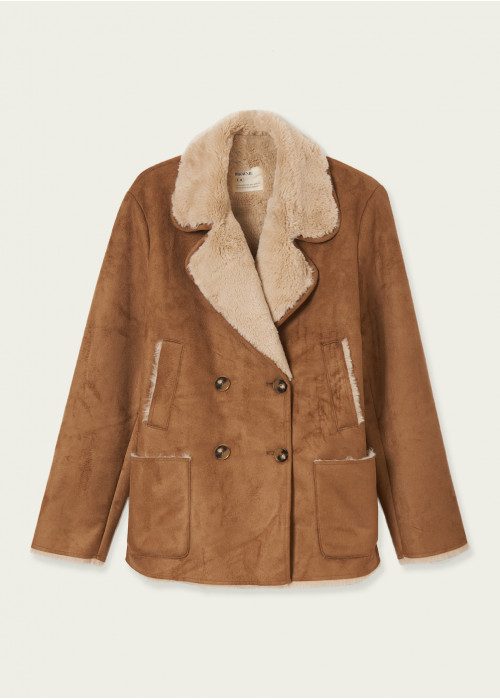 Regina lapel shearling coat