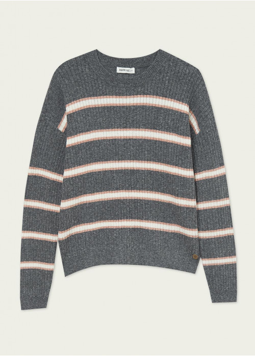 Done striped round neck jumper