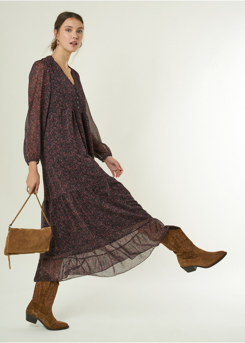 Natalia print long dress