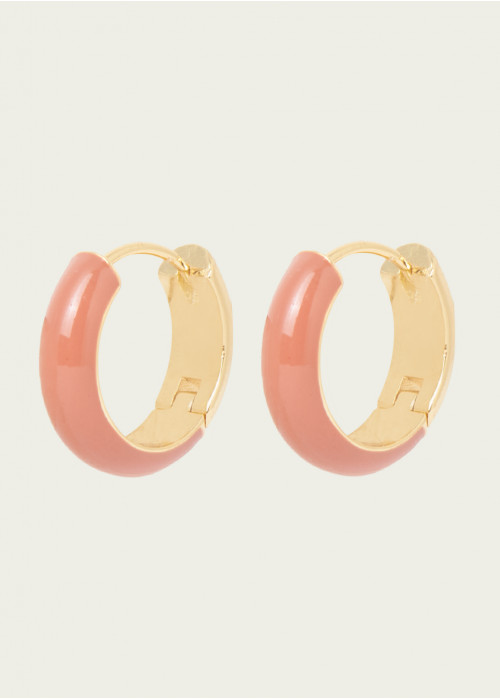 Mini lacquered hoop earring