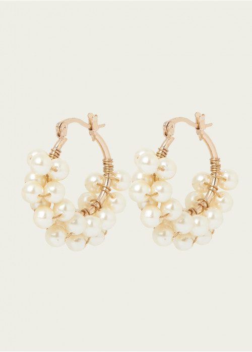 Hoop earrings with pearl details