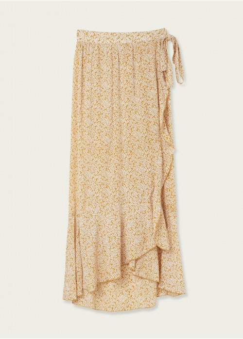 Anne print ruffled skirt