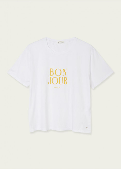 Bonjour print short-sleeved t-shirt