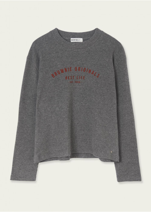 Imma brownie embroidered napped t-shirt