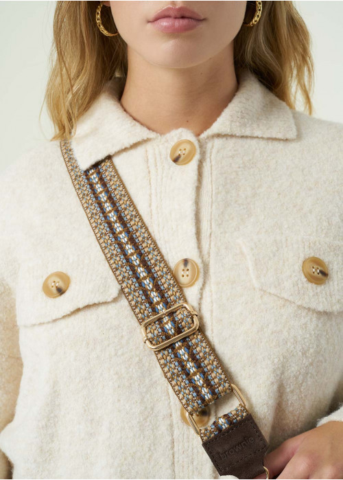 Embroidered bag strap