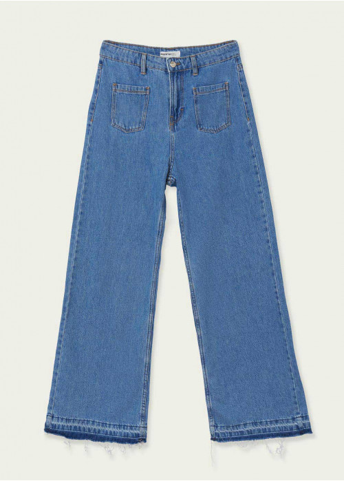Sandrine unturned hem wide-leg jeans