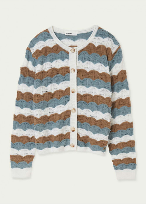 Luna wavy stripe knitted cardigan