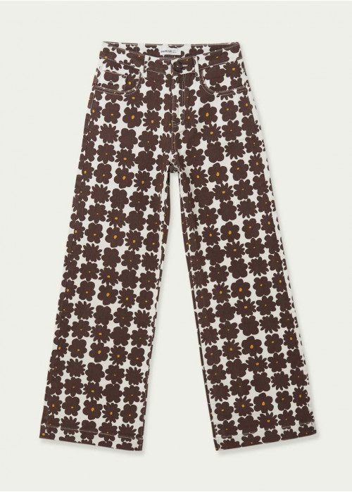 Print wide-leg jeans