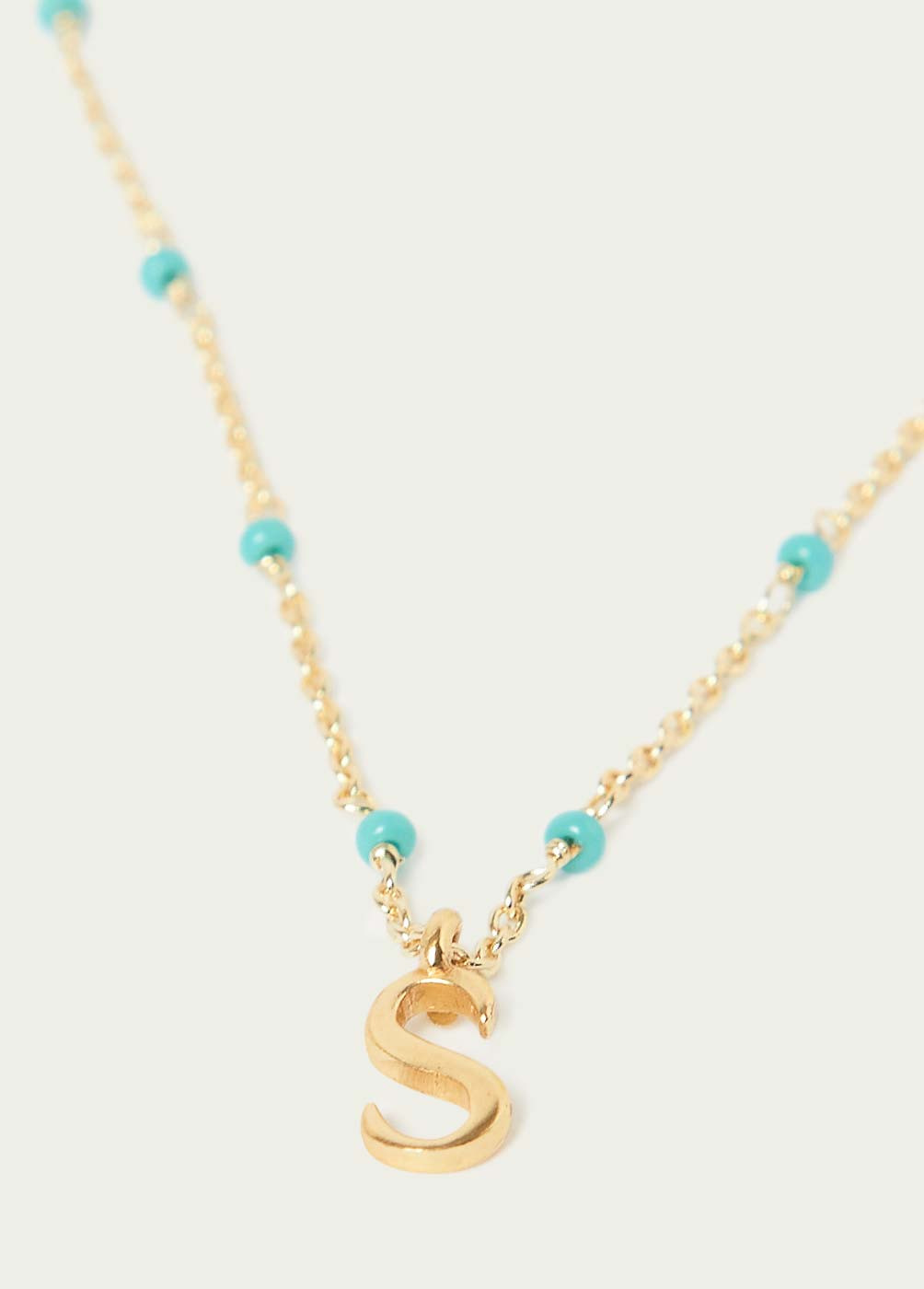 BEADED INITIAL NECKLACE