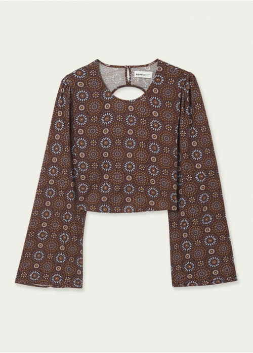 Silvia long-sleeved print blouse