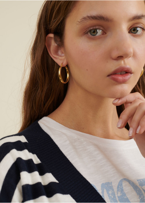 Hoop earrings w/ coil detail