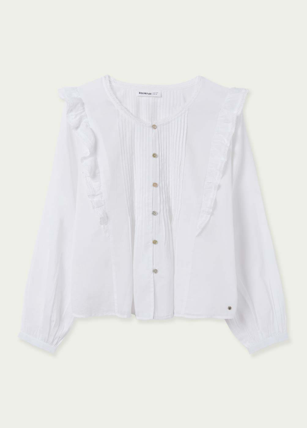 FOREVER RUFFLE EMBROIDERED BLOUSE