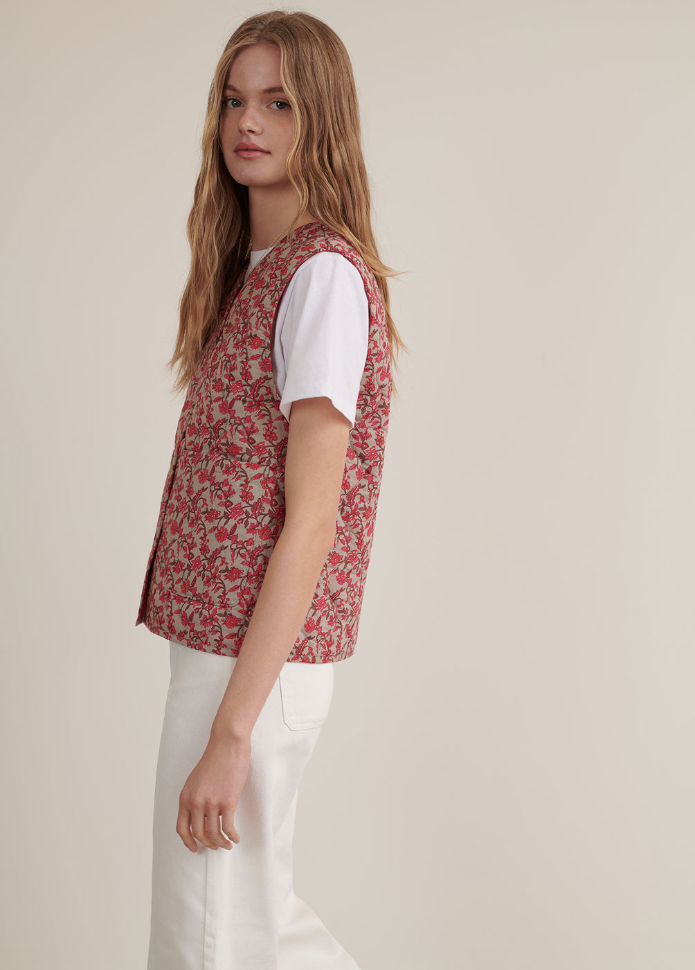 DANAE PRINTED QUILTED GILET