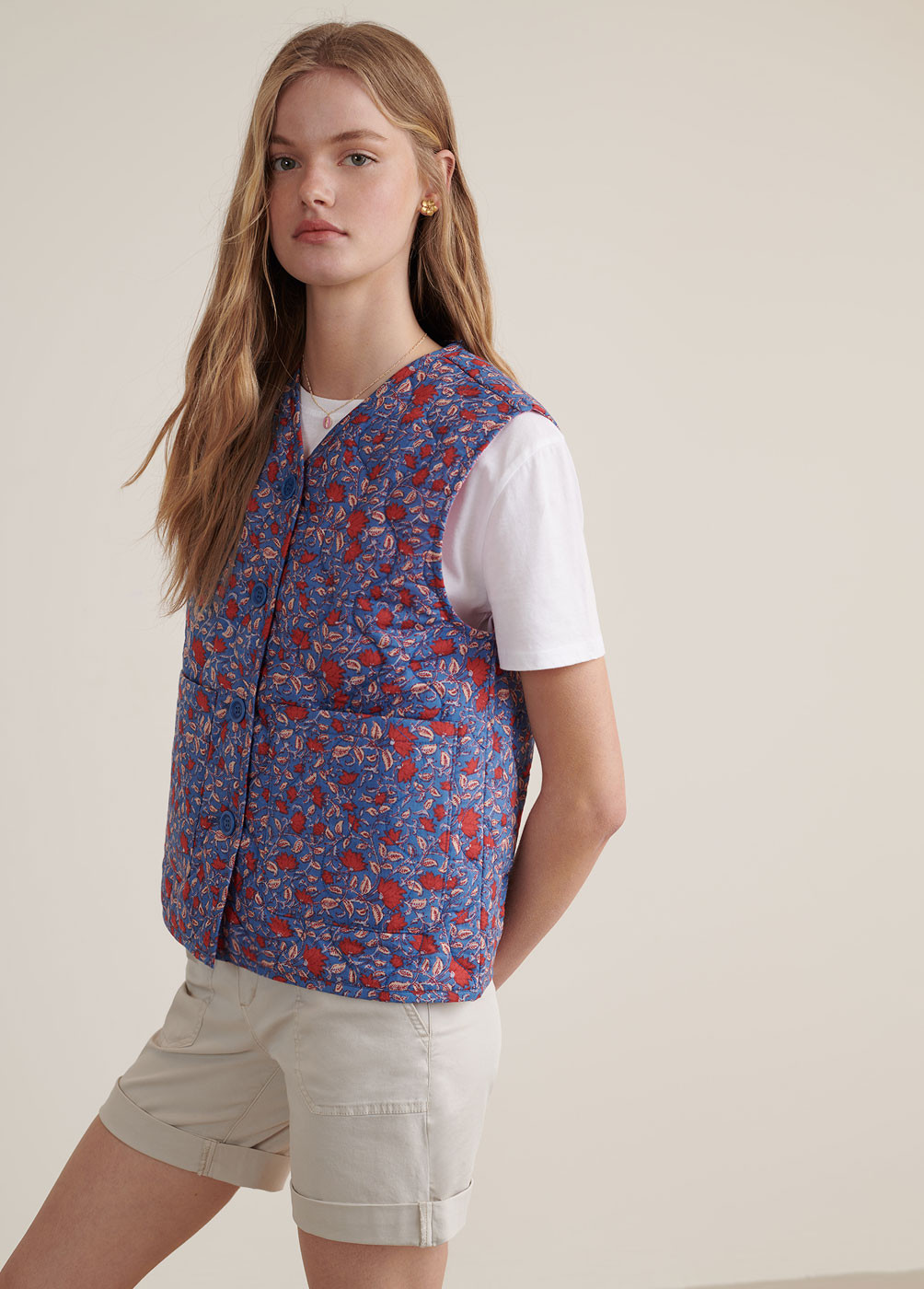 DANAE PRINTED QUILTED GILET